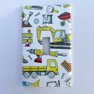 Construction  light switch cover plate kids bedroom decor equipment and tools